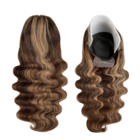 180% Density Brown Highlight Lace Front Wig (Body Wave)